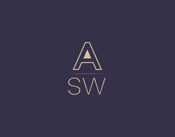 asw lettera logo design moderno minimalista vettore immagini