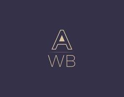 awb lettera logo design moderno minimalista vettore immagini