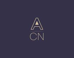 acn lettera logo design moderno minimalista vettore immagini