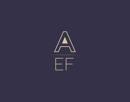 aef lettera logo design moderno minimalista vettore immagini