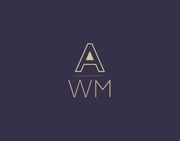 awm lettera logo design moderno minimalista vettore immagini