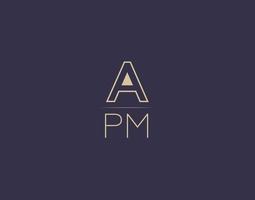 apm lettera logo design moderno minimalista vettore immagini