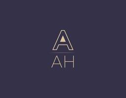aah lettera logo design moderno minimalista vettore immagini
