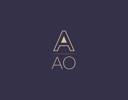 aao lettera logo design moderno minimalista vettore immagini