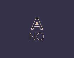 anq lettera logo design moderno minimalista vettore immagini