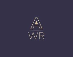 awr lettera logo design moderno minimalista vettore immagini