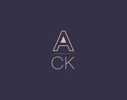 ack lettera logo design moderno minimalista vettore immagini