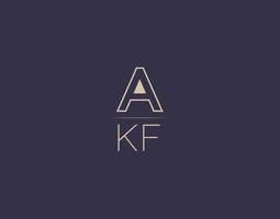 akf lettera logo design moderno minimalista vettore immagini