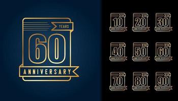 set di logotipo anniversario vettore