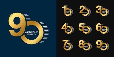 set di logotipo anniversario vettore