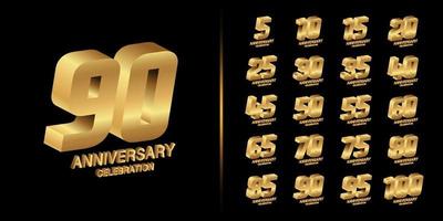 set di logotipo anniversario premium vettore