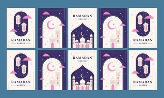 Ramadan kareem sociale media storie vettore piatto design