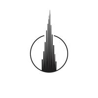 Torre minimalista logo design vettore icona