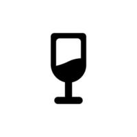 bicchiere di vino icona. trofeo simbolo. piatto vettore illustrazione