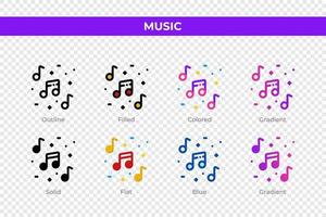 musica icone nel diverso stile. musica icone impostare. vacanza simbolo. diverso stile icone impostare. vettore illustrazione