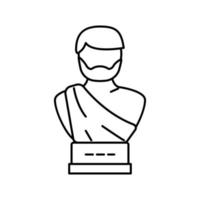 statua antica roma linea icona illustrazione vettoriale