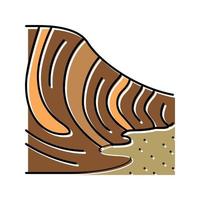 illustrazione vettoriale dell'icona del colore dell'onda di formazione rocciosa