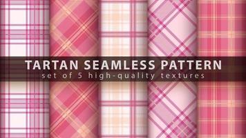 set di pattern seamless tartan classico vettore