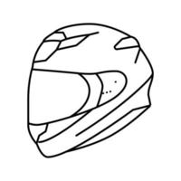 pieno viso motociclo casco linea icona vettore illustrazione