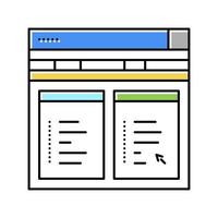 illustrazione vettoriale dell'icona del colore dell'hosting di file Internet