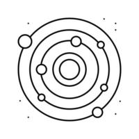 illustrazione nera del vettore dell'icona della linea del sistema solare