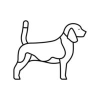 illustrazione vettoriale dell'icona della linea del cane beagle