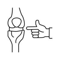 articolazione del ginocchio radiologia linea icona vettore illustrazione piatto
