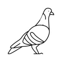 piccione uccello linea icona illustrazione vettoriale