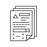 documenti per l'illustrazione vettoriale dell'icona della linea di indennità