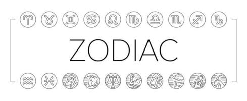 zodiaco astrologico cartello animale icone impostato vettore