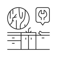 illustrazione vettoriale dell'icona della linea di riparazione del piano di lavoro della cucina