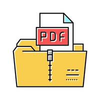 illustrazione vettoriale dell'icona del colore del file pdf di archiviazione
