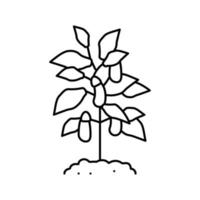 illustrazione vettoriale dell'icona della linea di melanzane vegetali