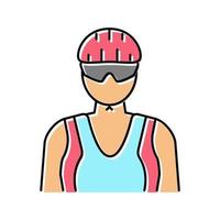 illustrazione vettoriale dell'icona del colore del ciclista femminile