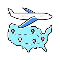 illustrazione vettoriale dell'icona del colore di viaggio degli Stati Uniti