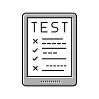 illustrazione vettoriale dell'icona del colore del test online