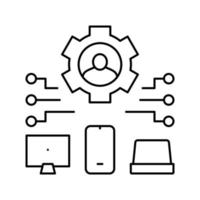 connessione dei dispositivi dell'utente icona linea ugc illustrazione vettoriale