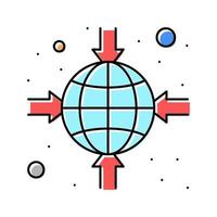 illustrazione vettoriale dell'icona del colore dell'obiettivo del pianeta