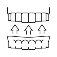 piastra per l'illustrazione vettoriale dell'icona della linea del dente