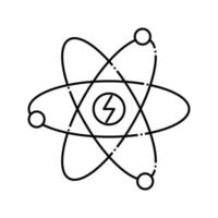 illustrazione vettoriale dell'icona della linea di energia nucleare dell'atomo