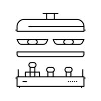 illustrazione vettoriale dell'icona della linea di fonduta di raclette