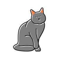 illustrazione vettoriale dell'icona del colore di halloween del gatto