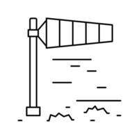 illustrazione vettoriale dell'icona della linea di direzione del vento