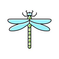 illustrazione vettoriale dell'icona del colore dell'insetto della libellula