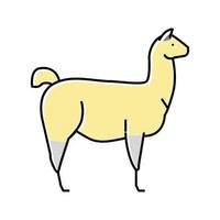 illustrazione vettoriale dell'icona del colore degli animali selvatici lama