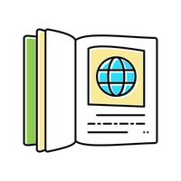 manuale letteratura colore icona vettore illustrazione