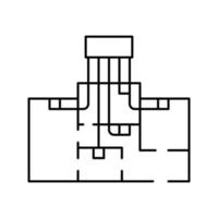 illustrazione vettoriale dell'icona della linea dei sistemi di riscaldamento a zone