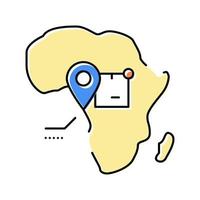 illustrazione vettoriale dell'icona a colori di monitoraggio della spedizione in africa