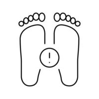 illustrazione vettoriale dell'icona della linea dei piedi piatti della malattia