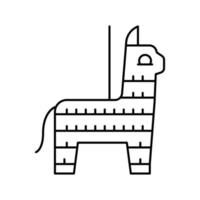 illustrazione vettoriale dell'icona della linea messicana pinata